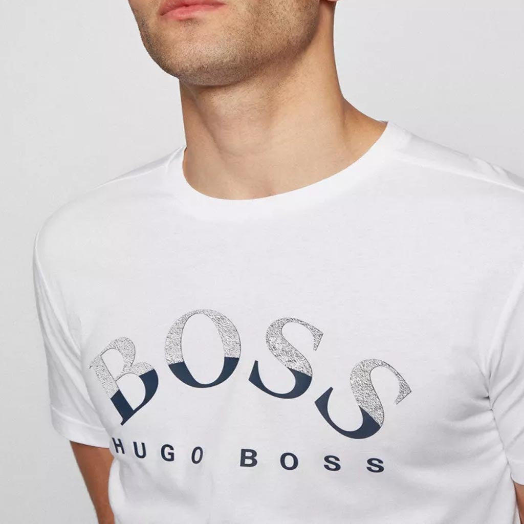 boss curved logo t shirt