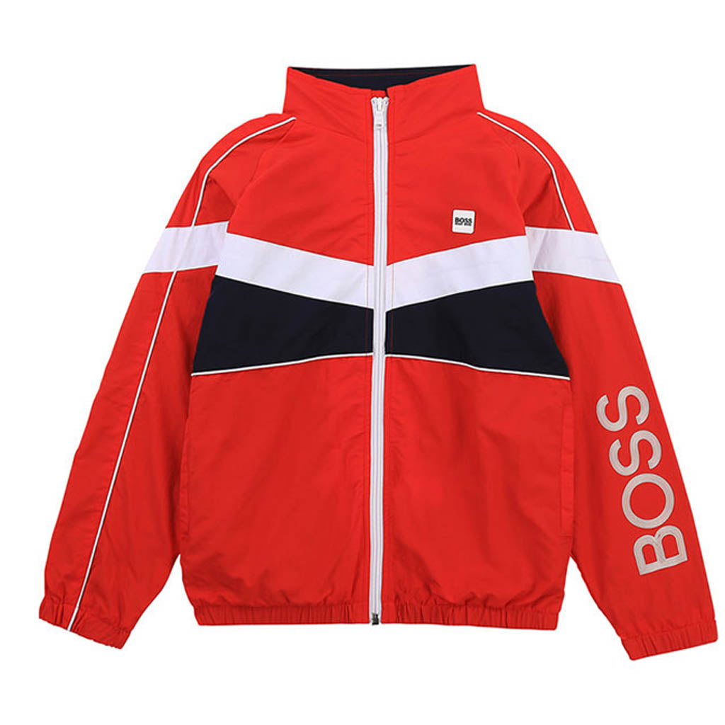 hugo boss tracksuit navy and red