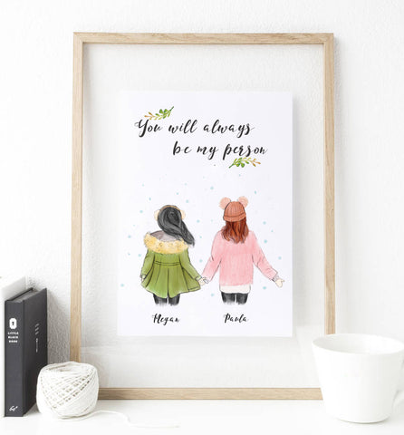 Christmas gift for best friends, soul sisters, friendship, girlfriend print art, unique ideas for gifts 