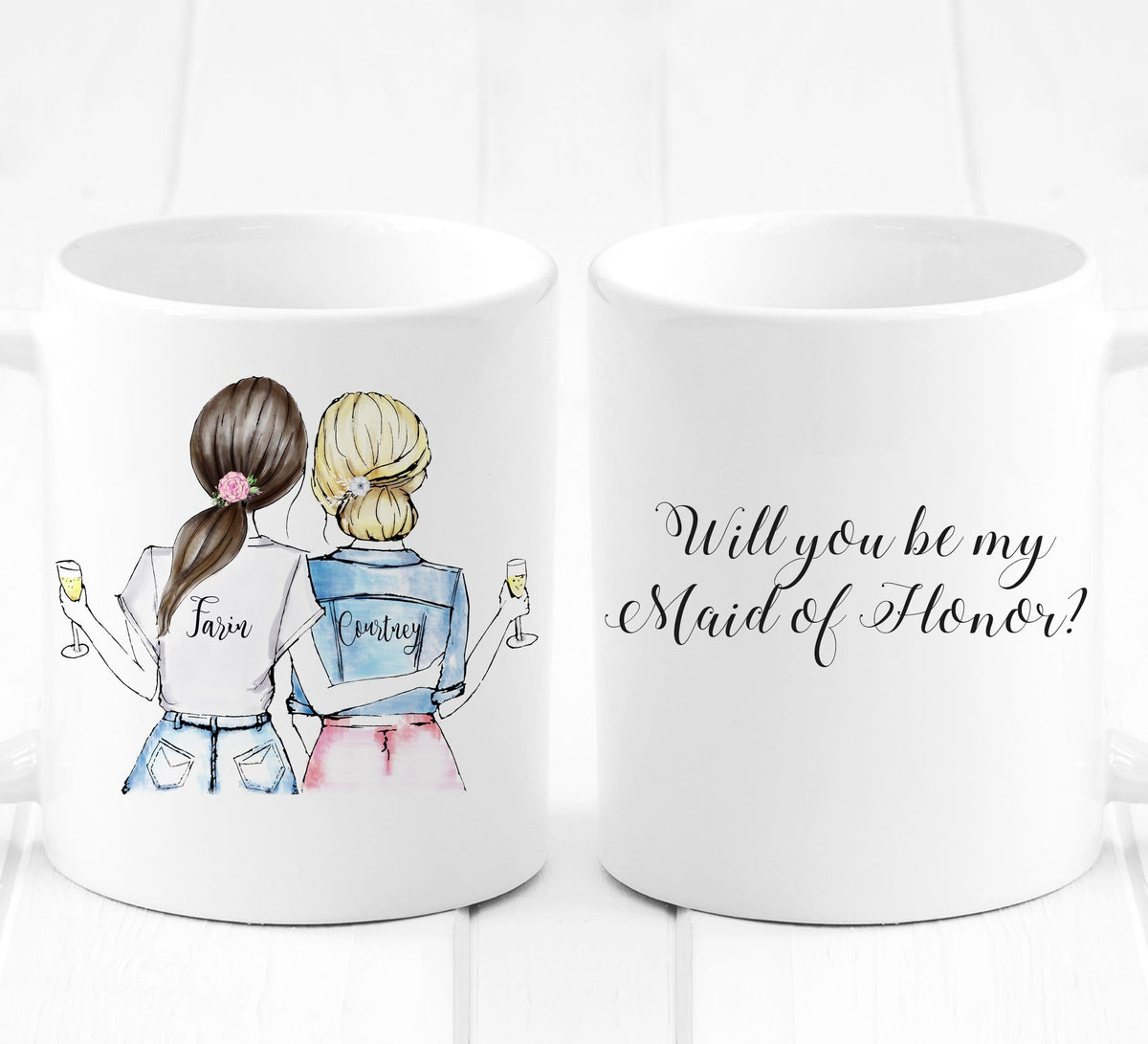 Personalized Bridesmaid gift coffee mug Maid of honor