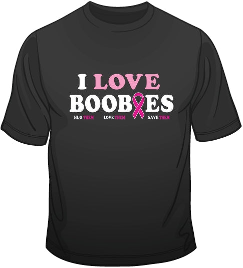 I Love Boobies Breast Cancer Awareness T Shirt 1290