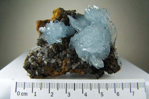 Blue Barite Crystal on Matrix from Nador Province, Morocco