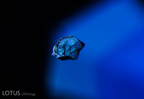 This corroded crystal guest in a Burmese sapphire represents a protogenetic inclusion, one that existed before the sapphire itself.
