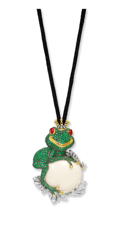 106.85-Carat Clam Pearl, Tsavorite Garnet and Diamond 'Prince Frog' Pendant