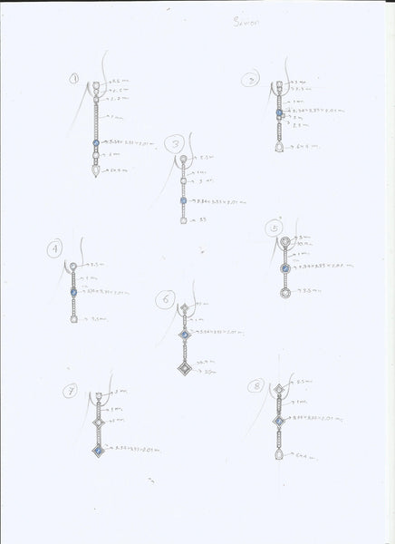 Elegant dangling drop designs for Cobalt spinel jewelry