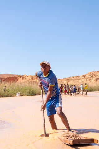 Hopeful looking Miner in Analasoa Mine, Madagascar