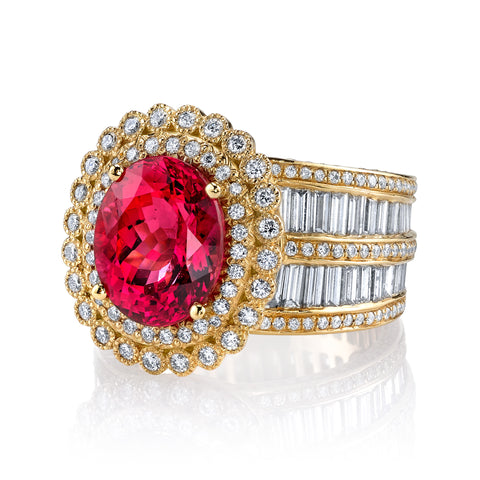 Erica Courtney's Diana ring featuring a stunning Mahenge Spinel