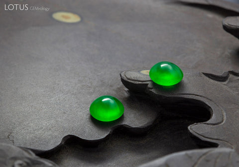What do you think of this stunning pair of Burmese Imperial jade Cabochon photographed by Wimon Manorotkul