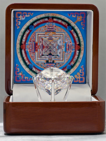 The Kalachakra Mandala Gemstone, a Cubic Zirconia of 536 carats featuring 722 facets