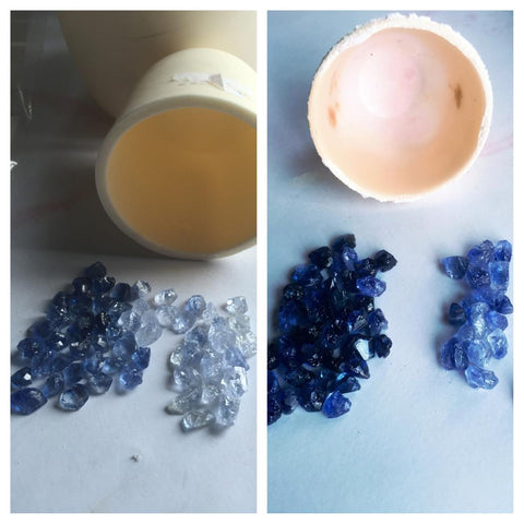 Before and after treatment on Sapphires