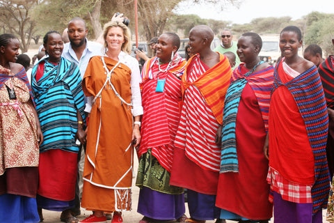 Hayley Henning with the ladies of Maasai Ladies Project - photo credit: Hayley Henning