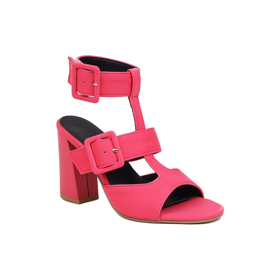 Women's Buckle Straps Block Chunky Heel Gladiator Sandals