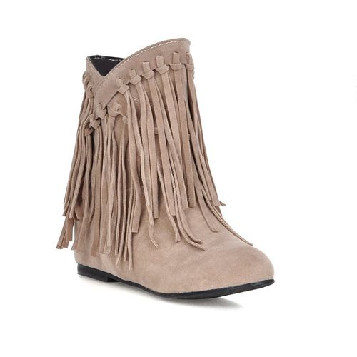 Tassel Women Wedges Heels Short Boots