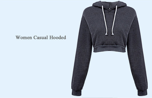 Casual Hooded Pure Color Hoodie for Women 2543