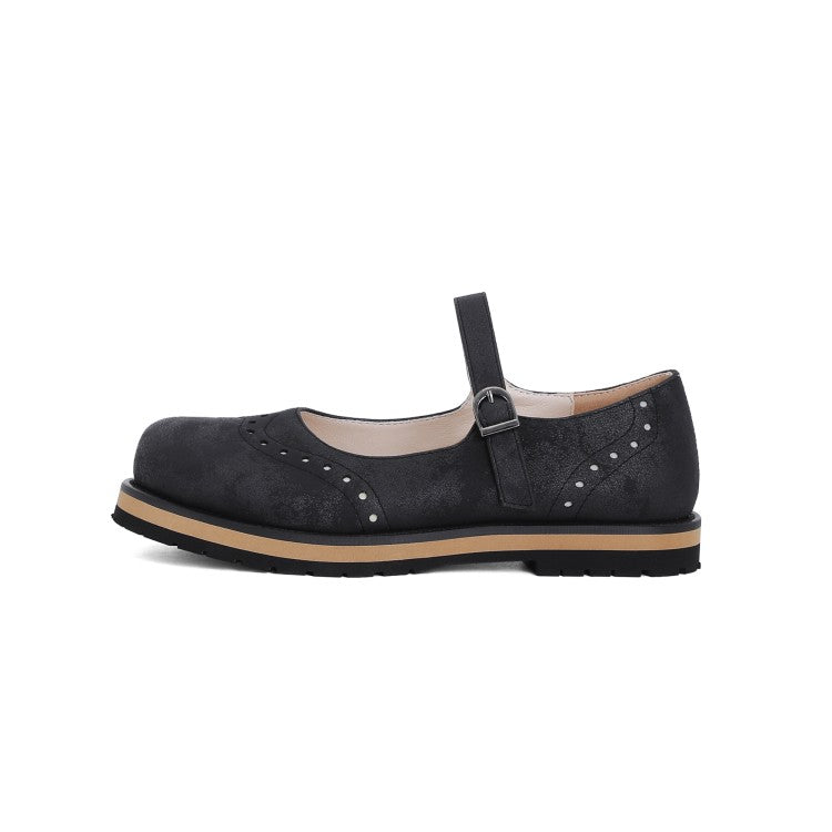 Women's Laser Mary Jane Flats Shoes