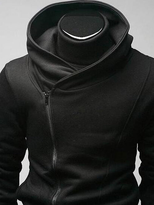 mens side zipper hoodie jacket