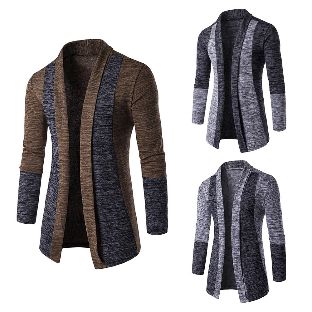 Men's Lapel Long Sleeves Sweater Cardigan