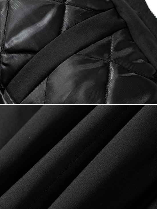 Men's 3D Pocket Embellish Zip Spliced Hooded Padded Coat