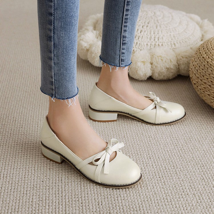 Women's Knot Chunky Heels Pumps