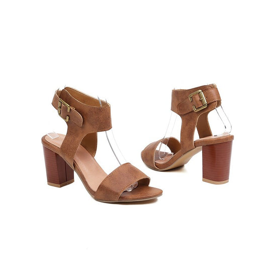 Women's's Metal Buckle Block Heels Sandals