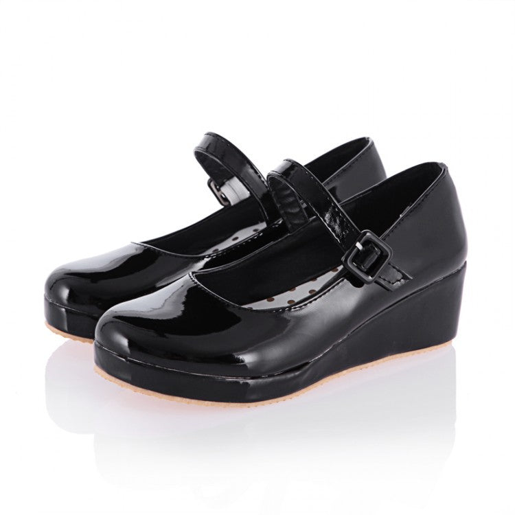 Ankle Straps Platform Wedges Heels Shoes for Women 7153