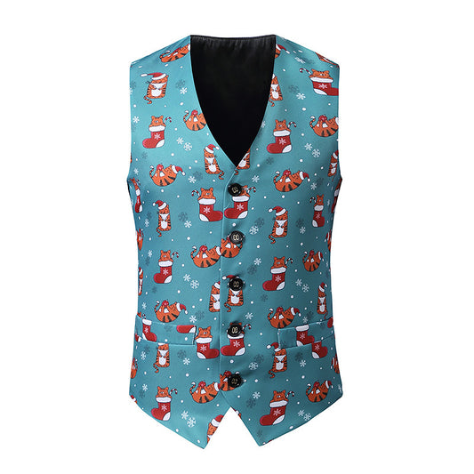 Men's Christmas 3D Printed Vest Waistcoat