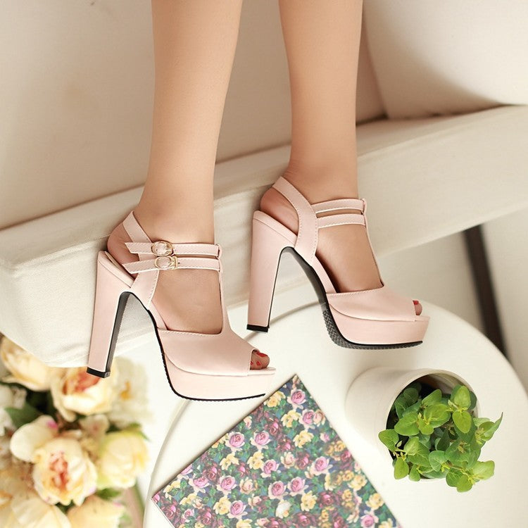Summer Peep Toe Platform Sandals High Heels for Women Shoes MF5721