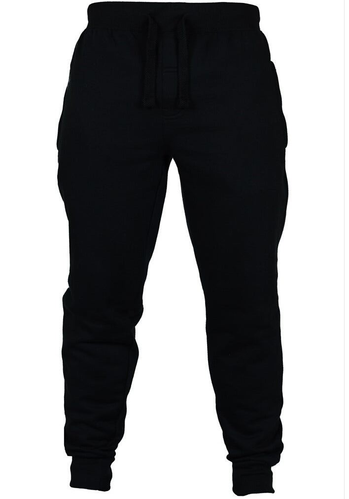 Ribbed Hem Elasticized Drawstring Waistband Men Sweatpants 2826