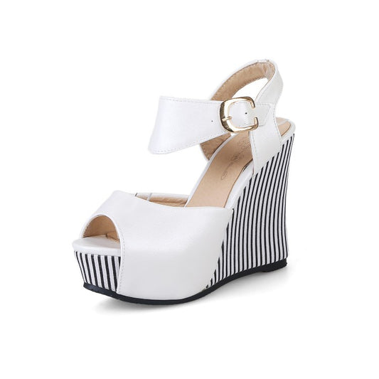 Women's Peep Toe Platform Wedges High Heel Sandals