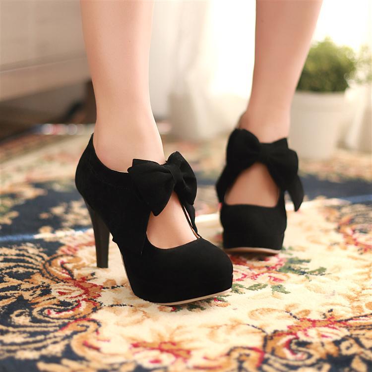 Sweet Bow Tie High Heeled Shoes for 