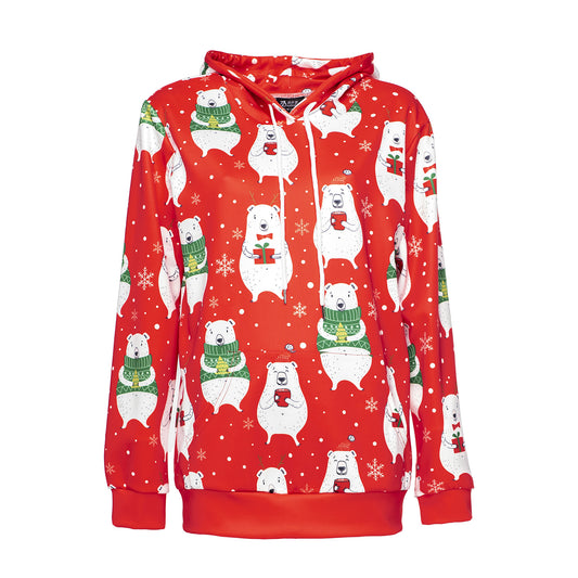 Christmas Cute Bear Print Hoodie