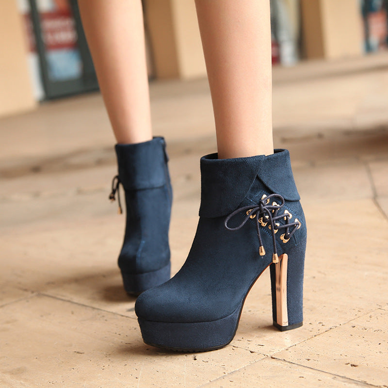 short lace up heels