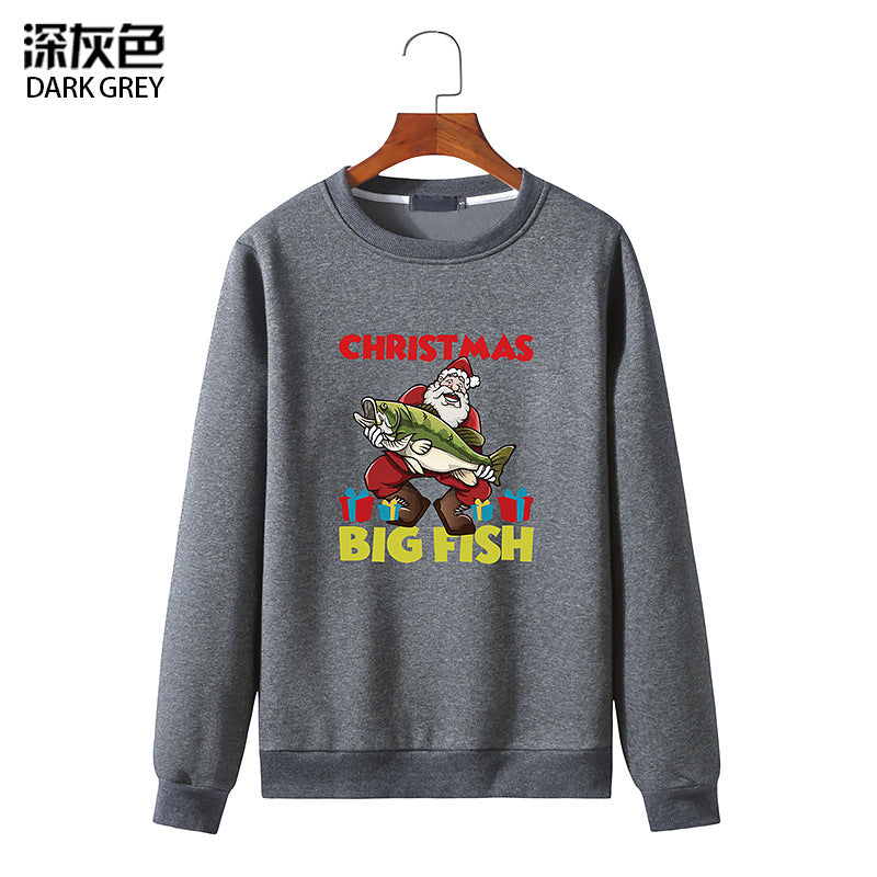 Men's Christmas Santa Printed Long Sleeve Sweatshirt