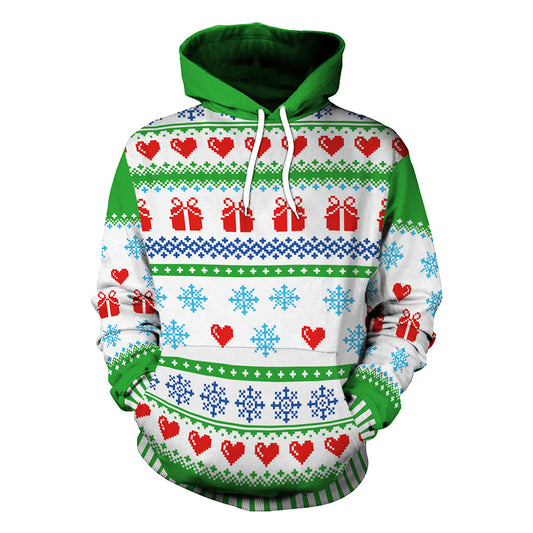 Couple Christmas Print Hoodie