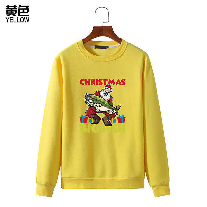 Men's Christmas Santa Printed Long Sleeve Sweatshirt