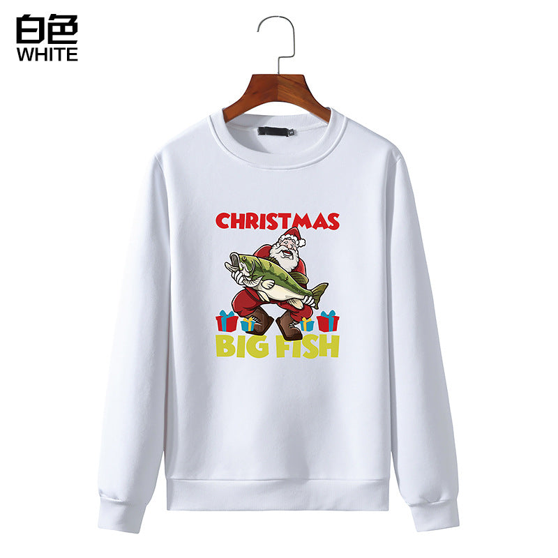 Men's Christmas Santa Printed Long Sleeve Sweatshirt