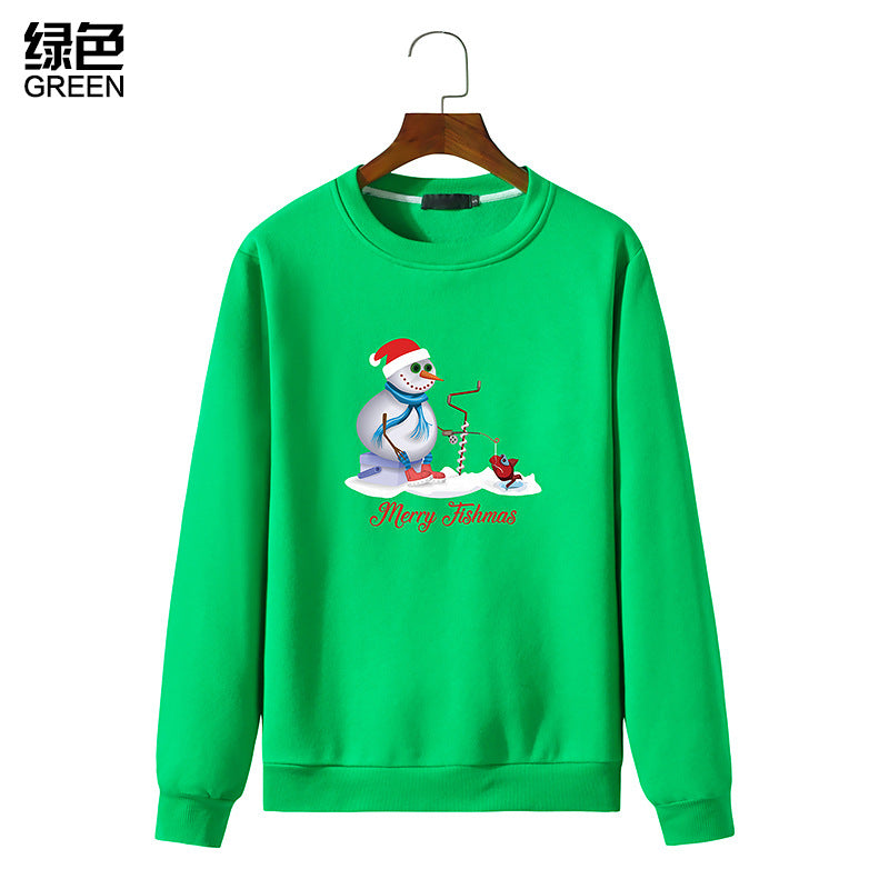 Men's Christmas Snowman Print Round Neck Long Sleeve Sweatshirt