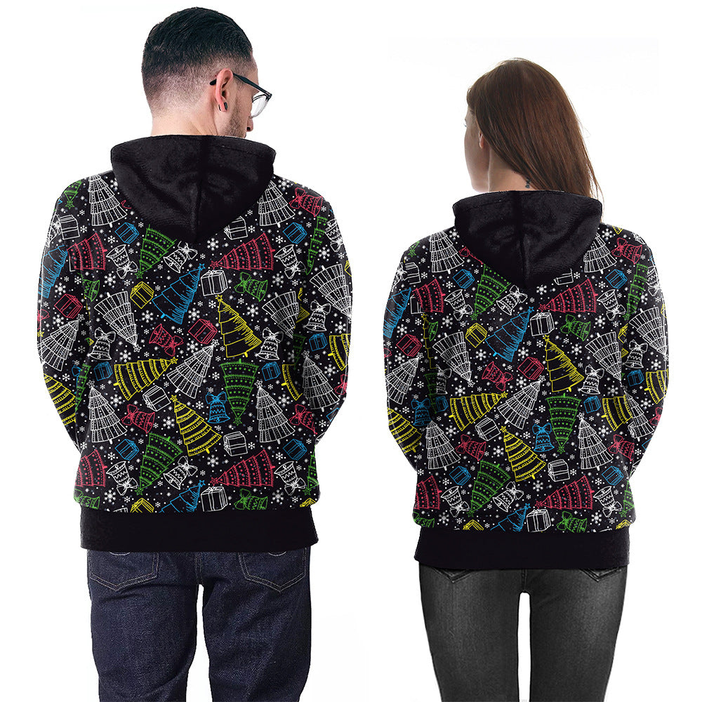 Couple Christmas Print Sweatshirt