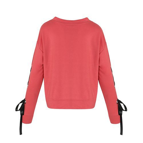 All-matched Sleeve Tied Band Pullover Short Women Sweater