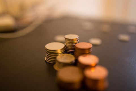 coins on table
