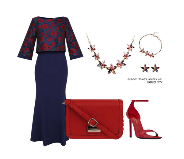 Vivere Rosse Summer Flowers Jewelry Set