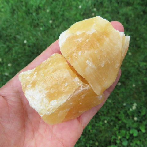 Raw Orange Calcite Crystal Chunks