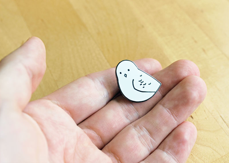 Cute Snowy Owl Pin