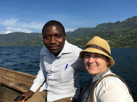 Jennifer and Daniel on the boat to Nyabirehe