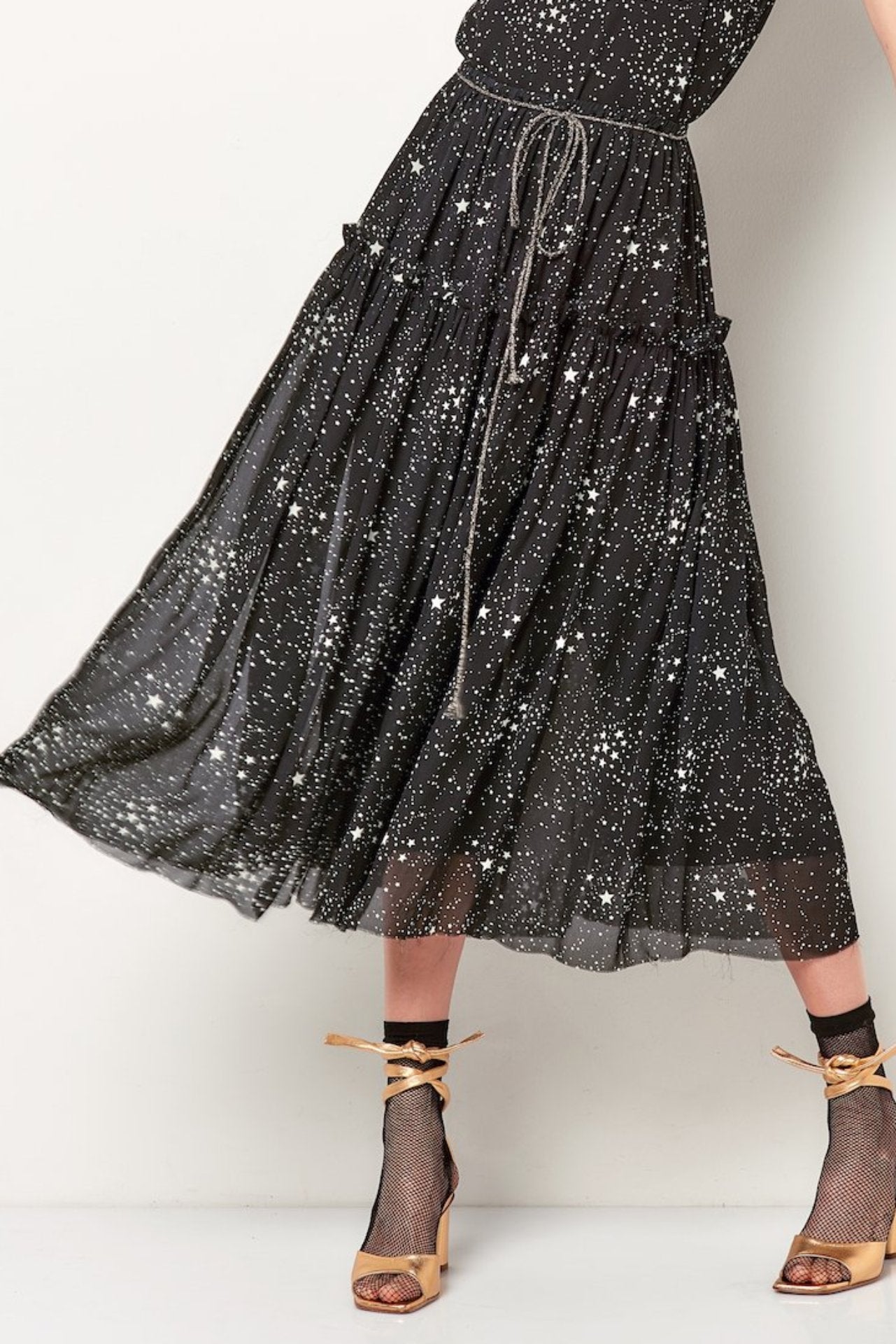 LAUREN Ruffle Layer Sheer Skirt - Star