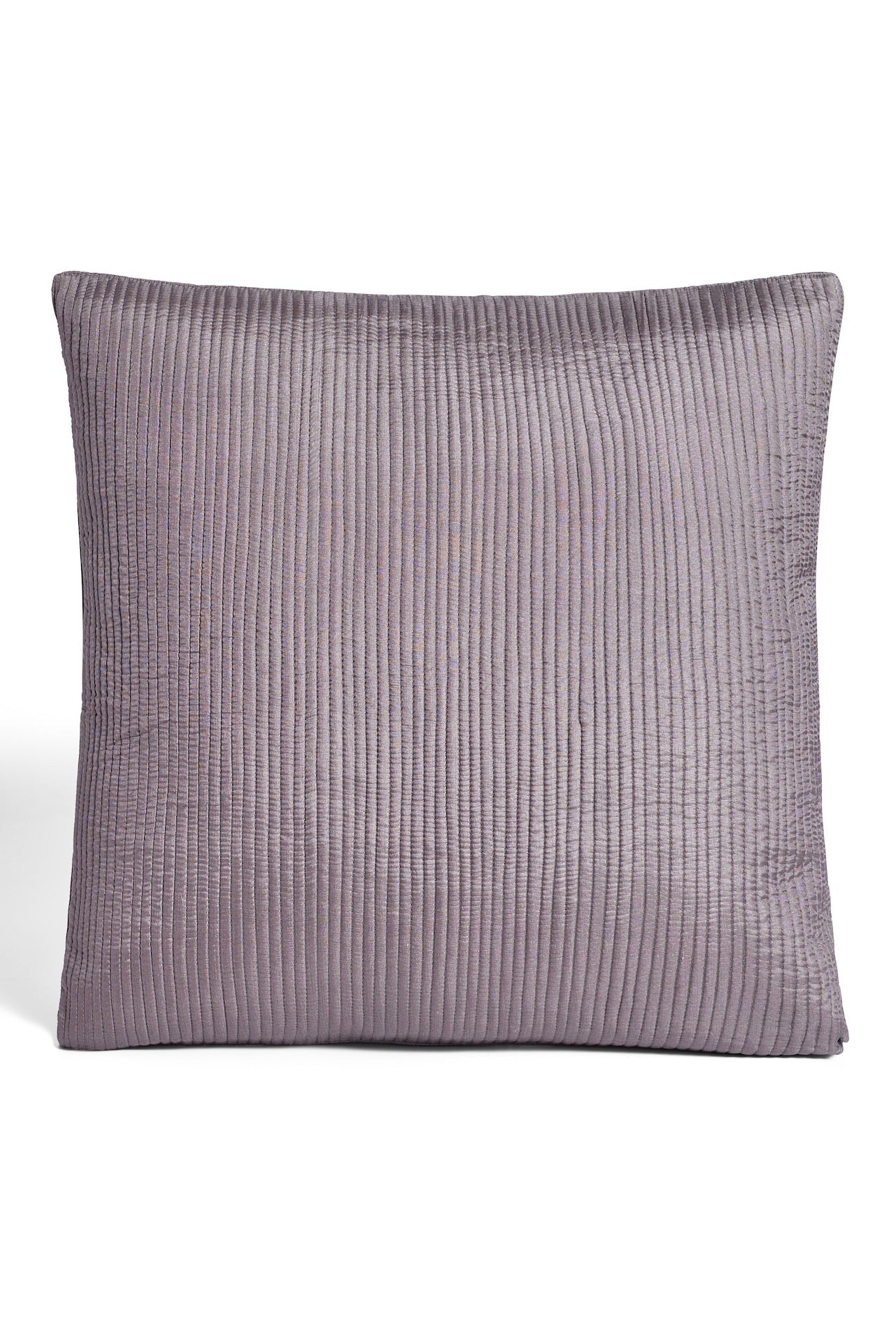 Quilted Silk Pillow - Orange + Taupe