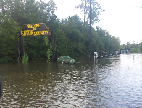 Gator Country road completely under water.