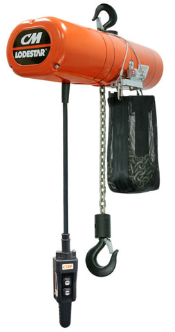 CM LodeStar - 250# (1/8 Ton), Two Spd - Chain/Electric, Lift - 10ft. Lft Spd - 10/32 fpm