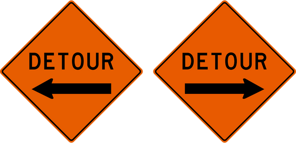 Detour Western Safety Sign
