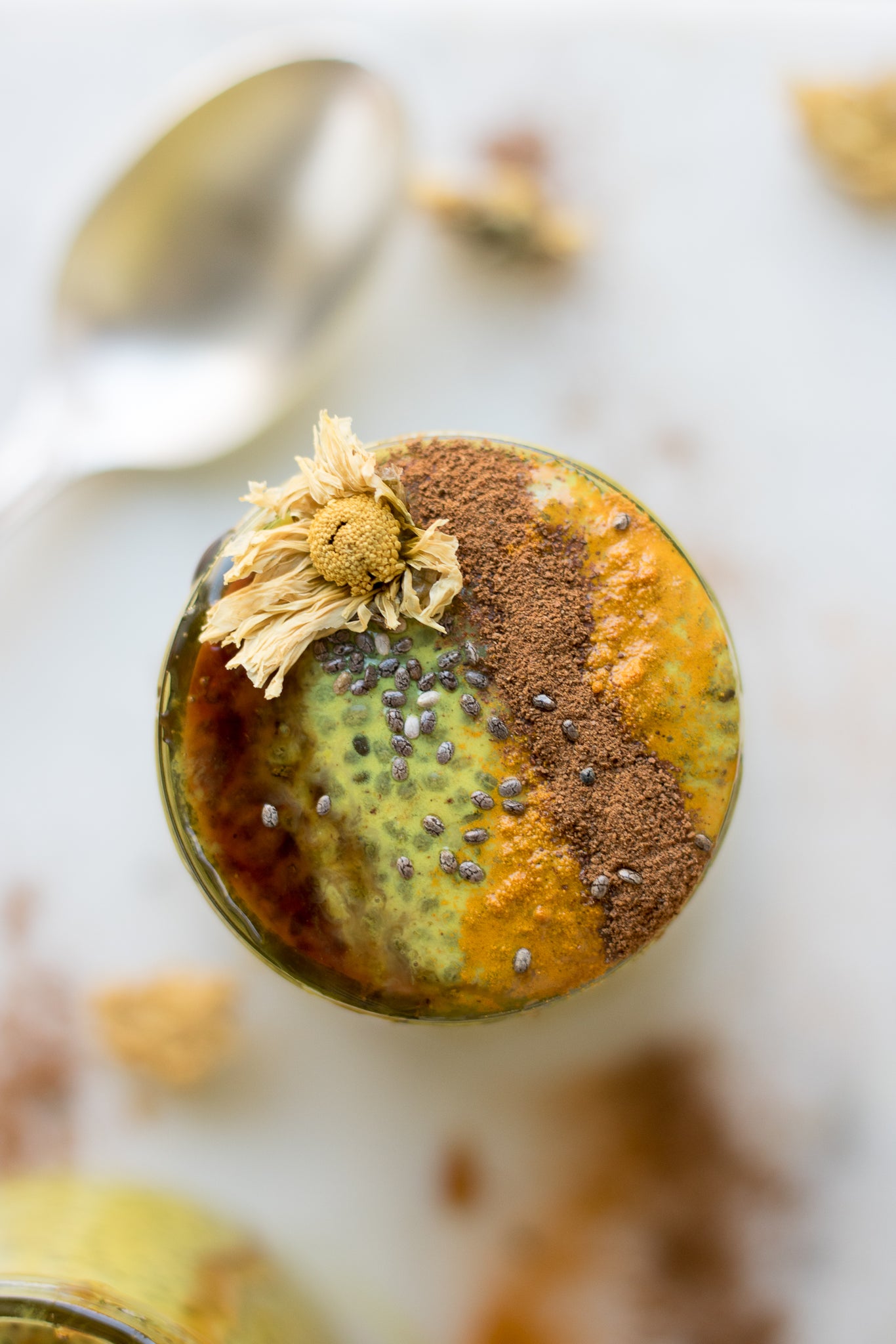 Chrysanthemum-Infused Golden Milk Chia Pudding